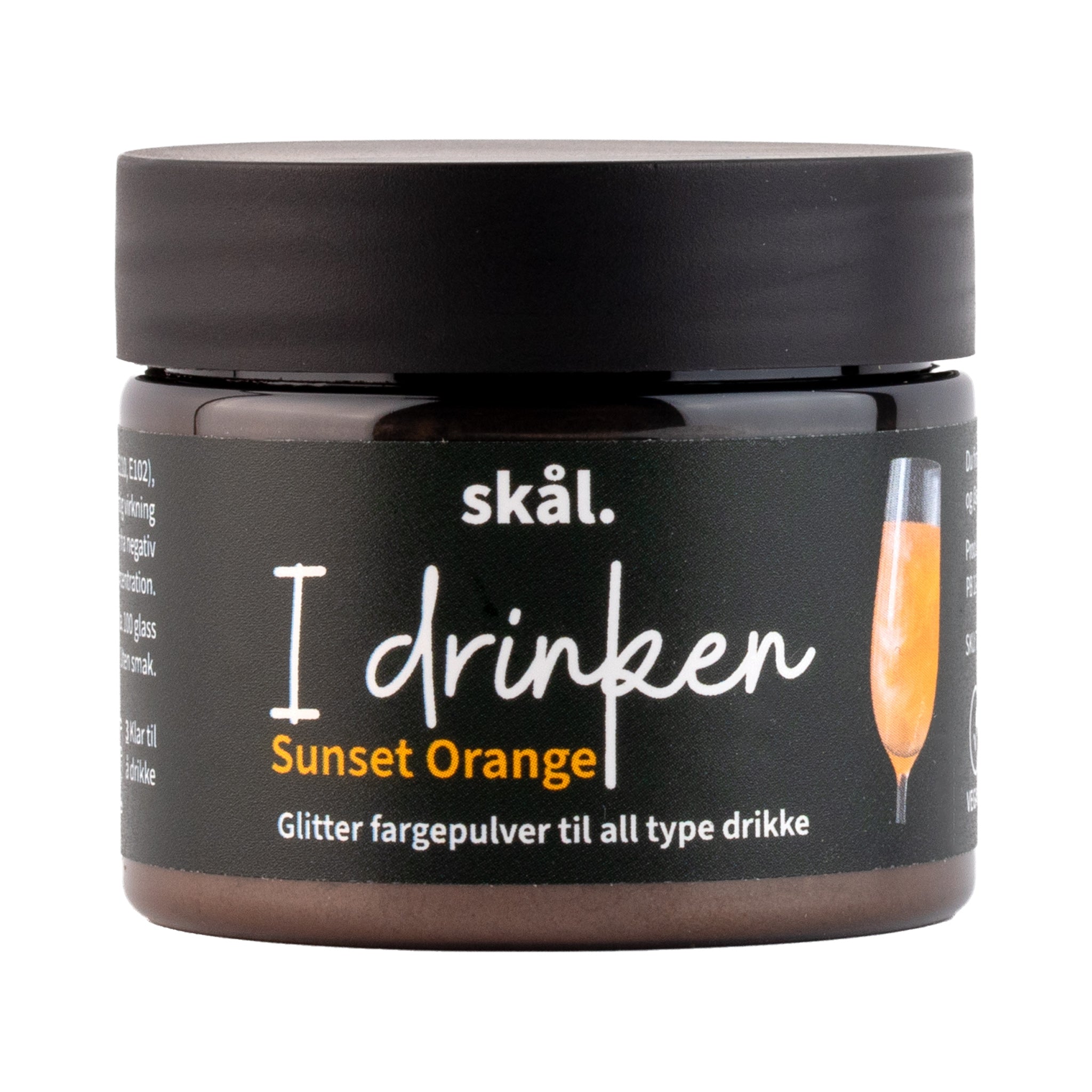 Glitterfarge I Drinken Sunset Orange