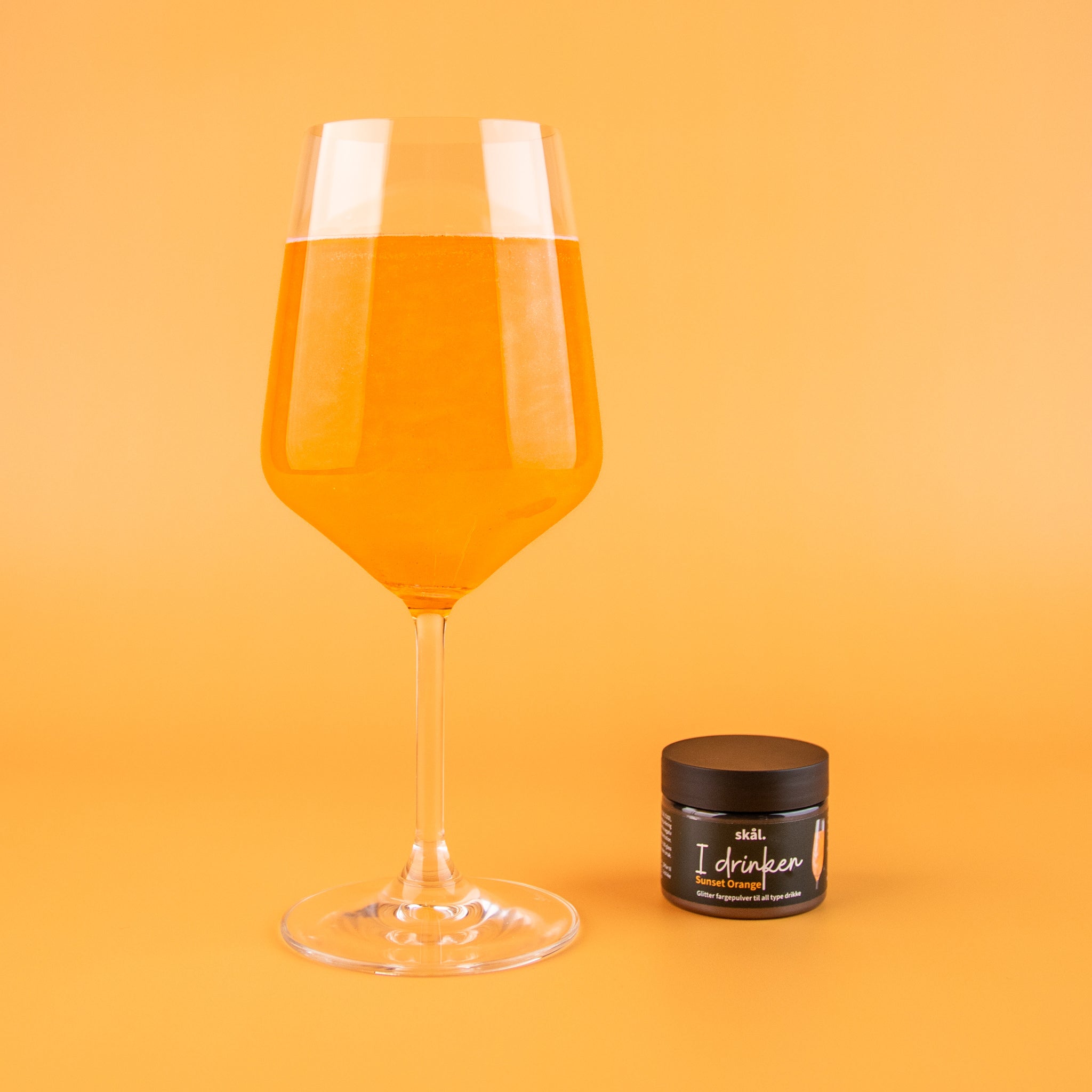 Glitterfarge I Drinken Sunset Orange